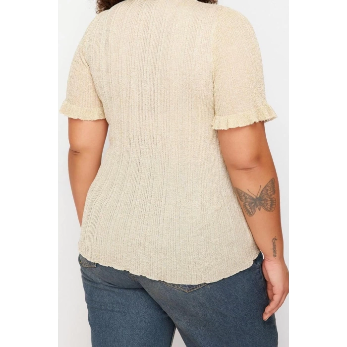 Fashion Plus Size Crew Neck Knitwear Fit Galaxy Pattern Casual Daily Regular Short Sleeve Blouse