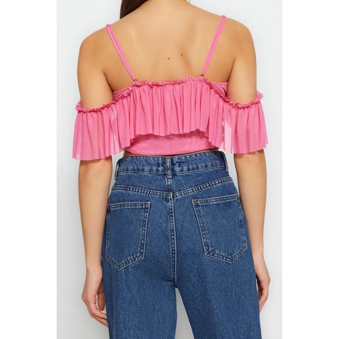 Fashion V Neck Knitted Regular Plain Pattern Chic Night Crop Short Sleeve Blouse