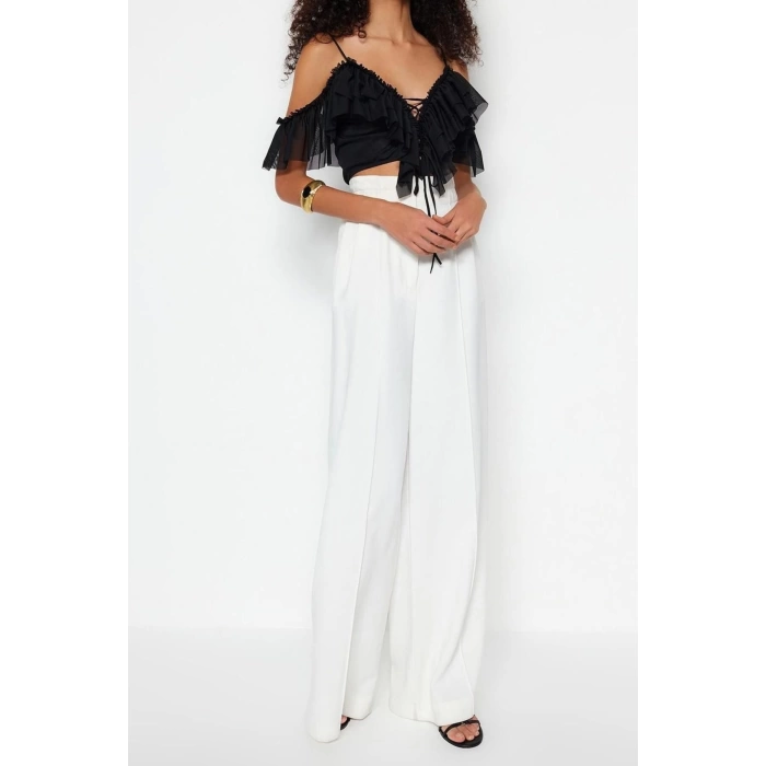 Fashion V Neck Knitted Regular Plain Pattern Chic Night Crop Short Sleeve Blouse