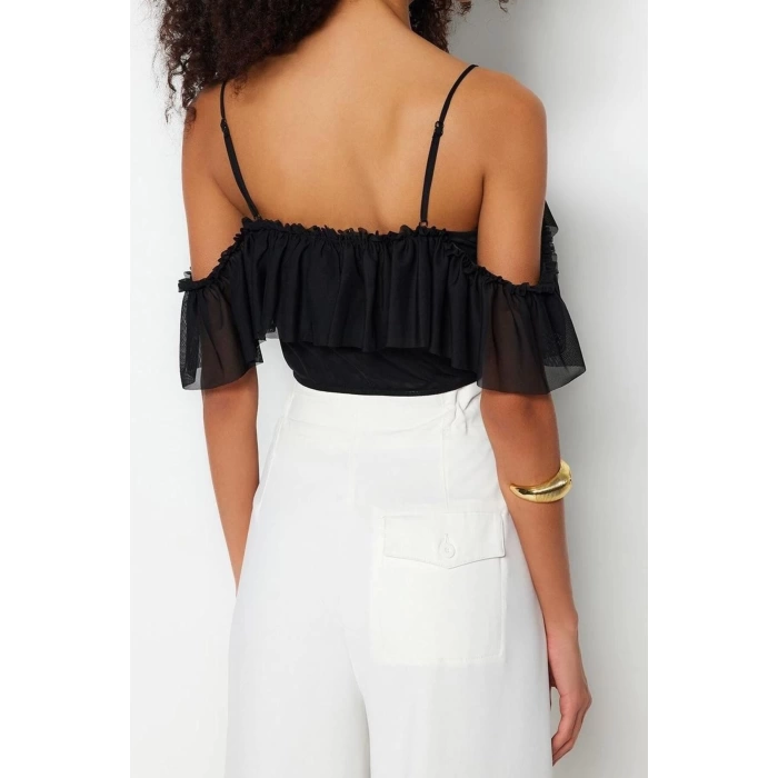 Fashion V Neck Knitted Regular Plain Pattern Chic Night Crop Short Sleeve Blouse