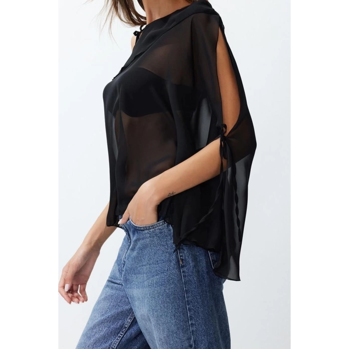 Moda Asimetrik Yaka Dokuma Fit Düz Desen Şık gece Regular Kısa Kol Bluz