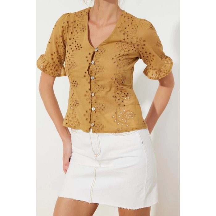 Fashion V Neck Woven Regular Floral Pattern Casual Daily Regular Long Sleeve Blouse