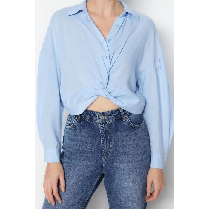 Fashion Shirt Collar Woven Regular Plain Pattern Casual Daily Regular Long Sleeve Blouse