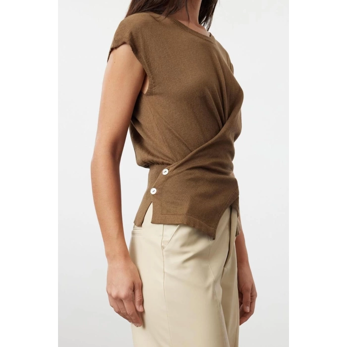 Fashion Crew Neck Knitwear Slim Plain Pattern Casual Daily Regular Sleeveless Blouse