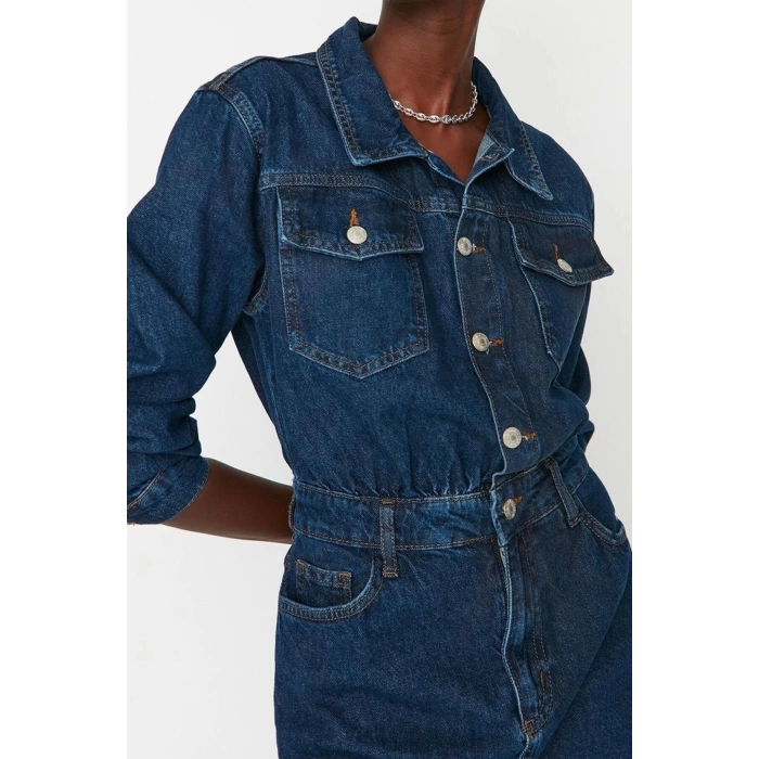 Fashion Slim Stylish Evening Dress Night Rigid Denim Shirt Collar Three Quarter Sleeve Bodycone Mini Length Dress