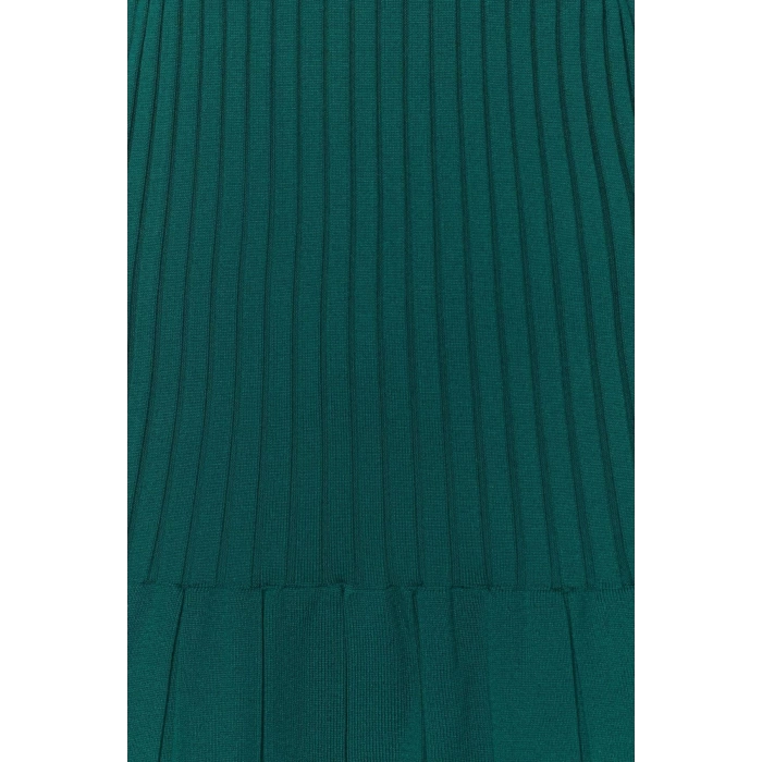Fashion Slim Day Night Full Needle Knitwear Crew Neck Long Sleeve A-Line Mini Length Dress