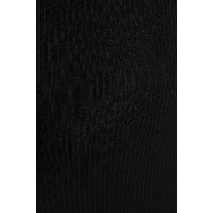 Fashion Slim Casual Daily Polyviscose Camisole Knitted Stand Collar Long Sleeve Bodycon Midi Length Dress