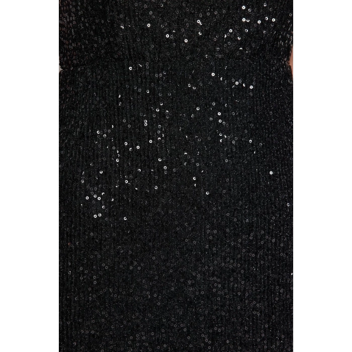 Fashion Regular Graduation Prom Sequin Knitted Halter Neck Sleeveless Sleeve Bodycone Midi Length Dress