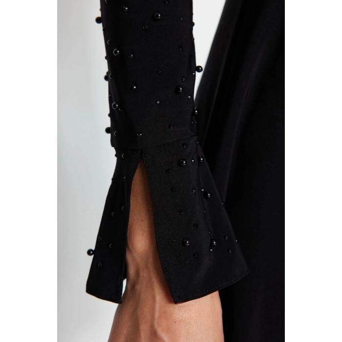 Fashion Fit Graduation Prom Sandy Knitted Cowl Neck Long Sleeve Shift Mini Length Dress