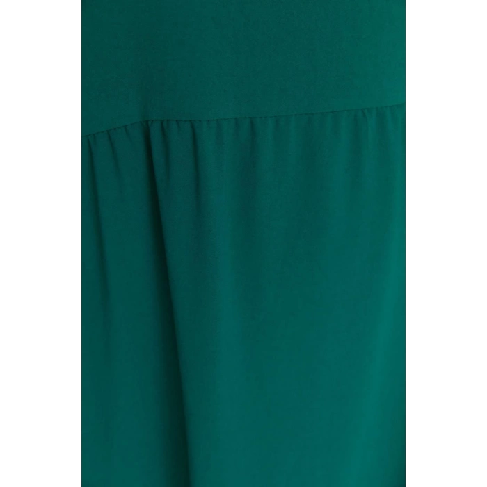 Moda Rahat Casual Günlük Aerobin Dokuma Bisiklet Yaka Kolsuz Kol Smock Maxi Boy Büyük Beden Elbise