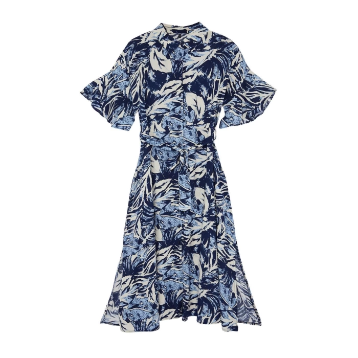 Fashion Comfortable Casual Daily Viscose Woven Shirt Collar Short Sleeve A-Line Maxi Length Plus Size Dress