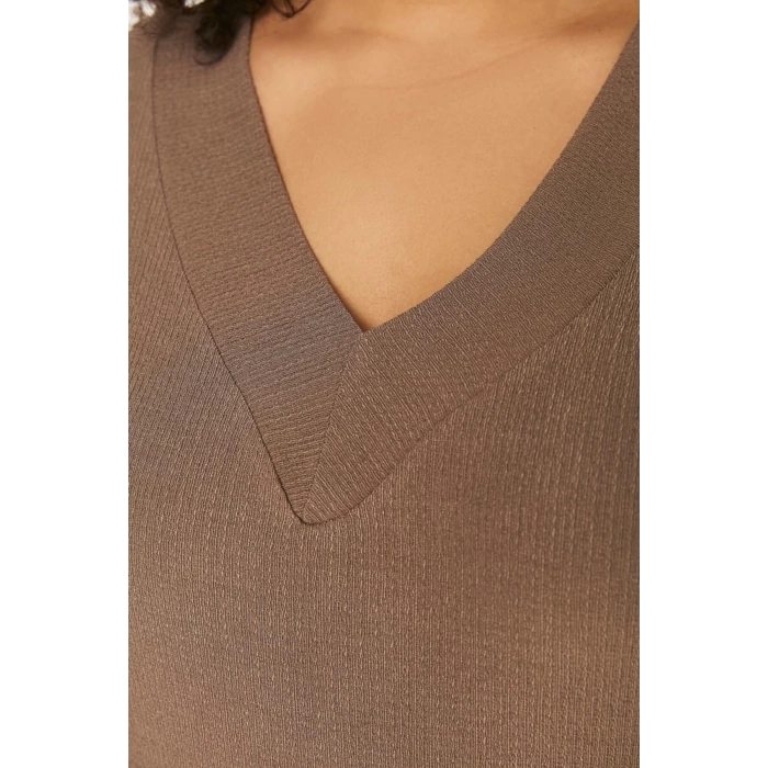 Fashion Slim Stylish Evening Dress Night Crepe Knitted V Neck Short Sleeve Shift Mini Length Plus Size Dress