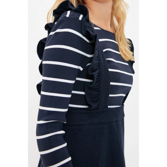Fashion Regular Casual Daily Flannel Woven Square Collar Strappy Sleeve Vest Mini Length Dress