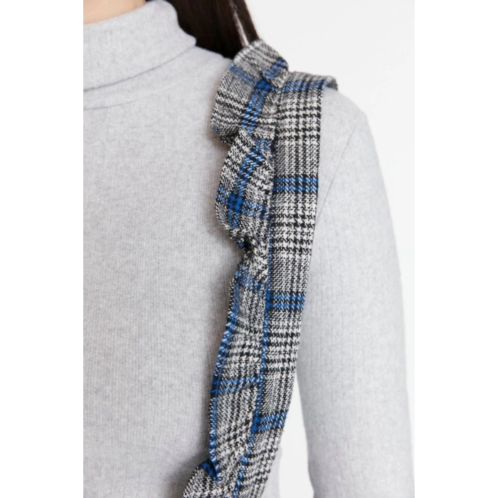 Fashion Regular Casual Daily Flannel Woven Square Collar Strappy Sleeve Vest Mini Length Dress