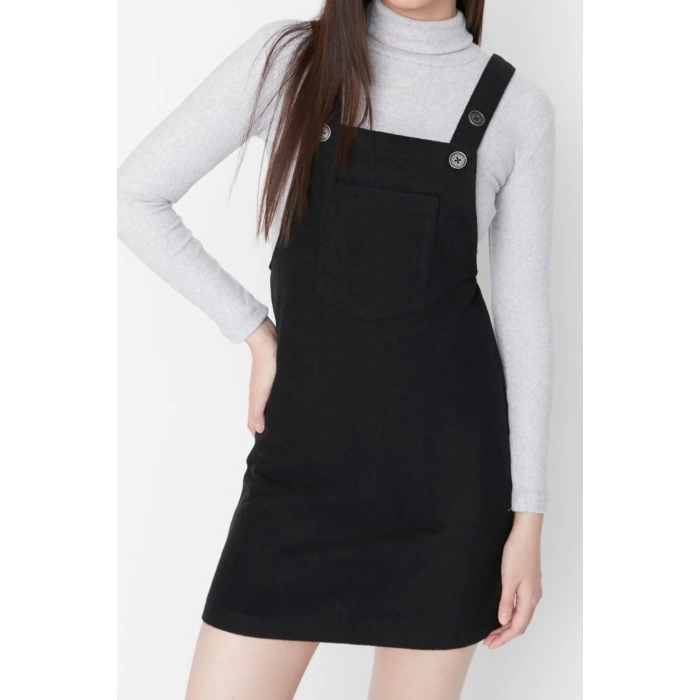 Fashion Regular Casual Daily Flannel Woven Square Collar Strappy Sleeve Vest Mini Length Dress