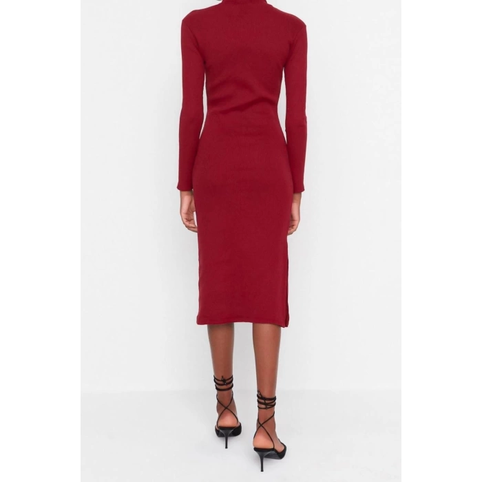 Fashion Slim Casual Daily Regenerated Camisole Woven Stand Collar Long Sleeve Bodycon Mini Length Dress