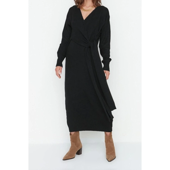 Fashion Regular Casual Daily Single Plate Knitwear Double Breasted Long Sleeve Double Breasted Maxi Length Dress