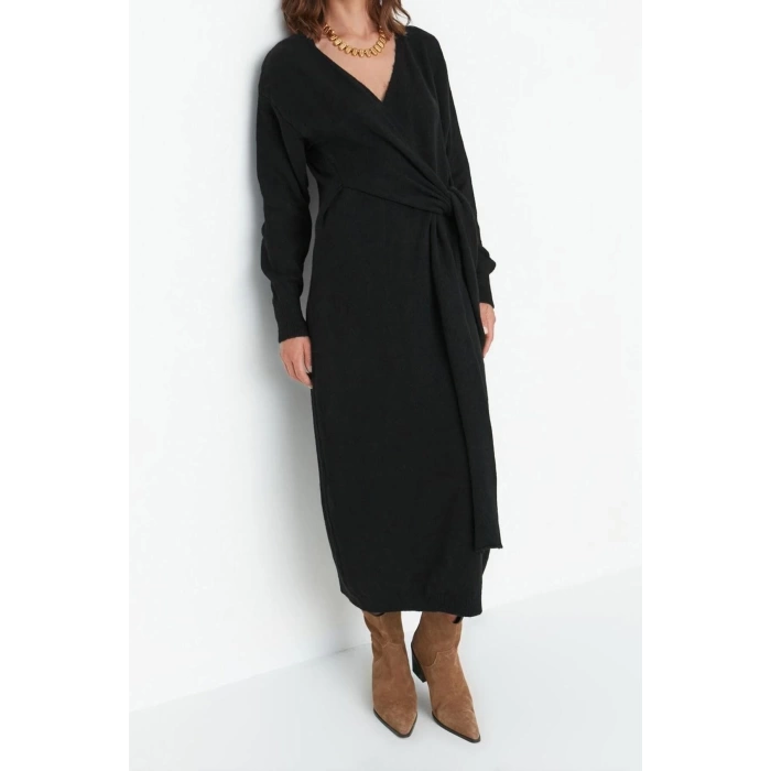Fashion Regular Casual Daily Single Plate Knitwear Double Breasted Long Sleeve Double Breasted Maxi Length Dress