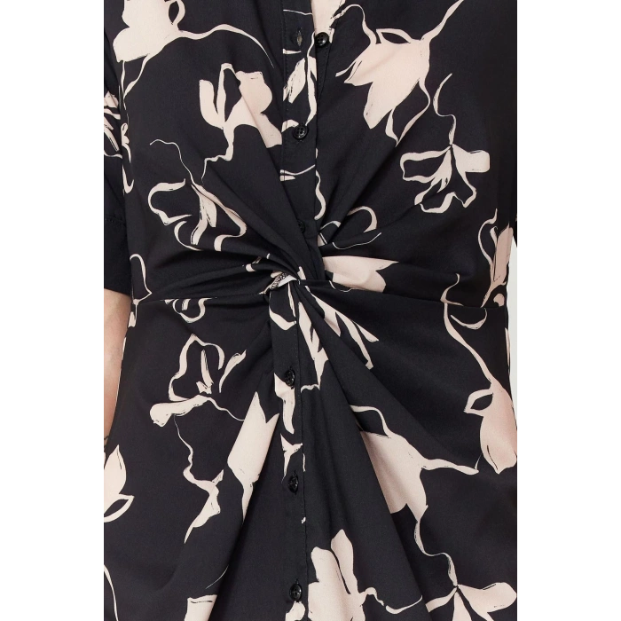 Fashion Regular Day Night Satin Woven Shirt Collar Short Sleeve Shirt Dress Maxi Length Dress