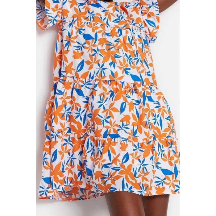 Fashion Regular Casual Daily Poplin Woven Crew Neck Short Sleeve Shift Mini Length Dress