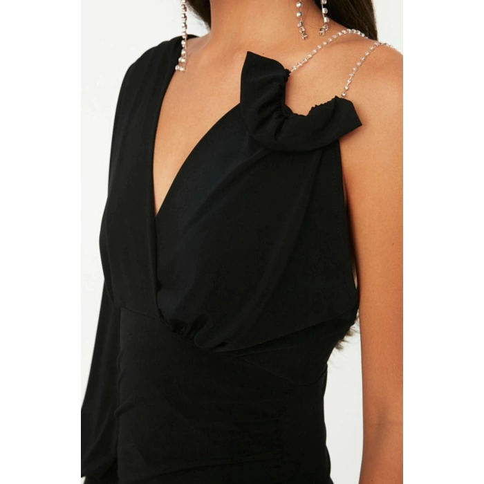 Fashion Regular Graduation Prom Sandy Knitted Double Breasted Long Sleeve Wrap Mini Dress