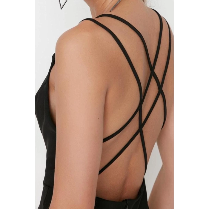 Fashion Regular Graduation Prom Diver Scuba Knitted V Neck Strap Sleeve Bodycone Mini Length Dress