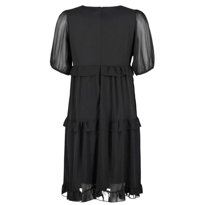 Fashion Comfortable Casual Daily Chiffon Woven Square Collar Short Sleeve Smock Mini Length Plus Size Dress