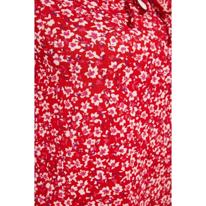 Fashion Fit Casual Daily Crepe Knitted Heart Neck Short Sleeve A-Line Midi Length Plus Size Dress