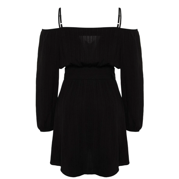 Fashion Comfortable Casual Daily Terrycotton Woven Double Breasted Long Sleeve A-Line Mini Length Plus Size Dress