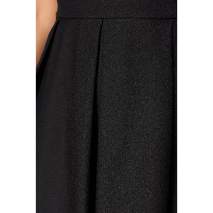 Fashion Casual Wedding Ceremony Crepe Woven V Neck Strap Sleeve Skater Mini Length Plus Size Dress