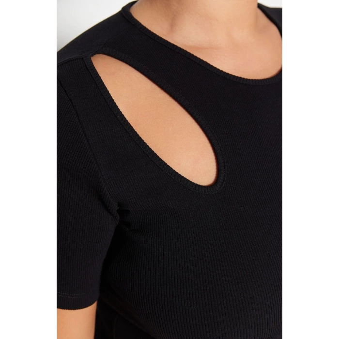 Fashion Fit Day Night Camisole Knitted Crew Neck Short Sleeve Bodycon Midi Length Plus Size Dress