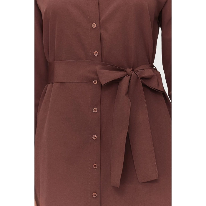 Fashion Regular Casual Daily Terrycotton Woven Crew Neck Long Sleeve A-Line Maxi Length Hijab Dress