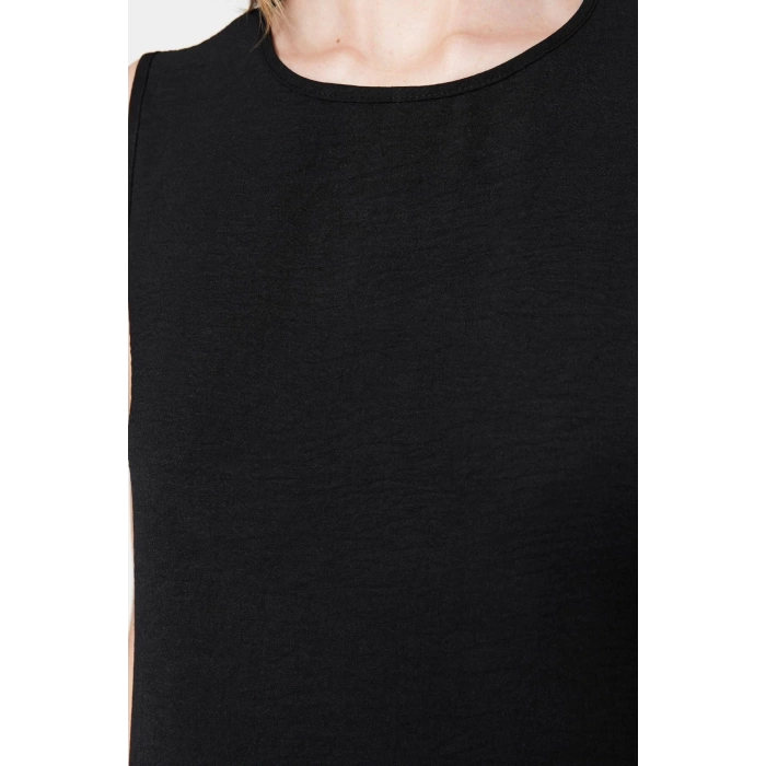 Fashion Regular Casual Daily Aerobin Woven Crew Neck Sleeveless Sleeve Shift Maxi Length Hijab Dress
