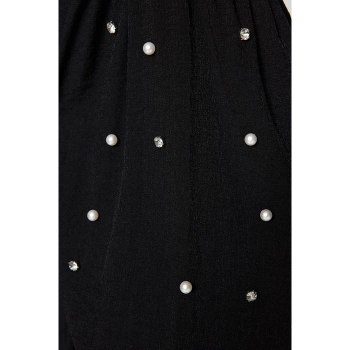 Moda Regular Casual Daily Lilyum Woven Crew Neck Long Sleeve A-Line Maxi Length Hijab Dress