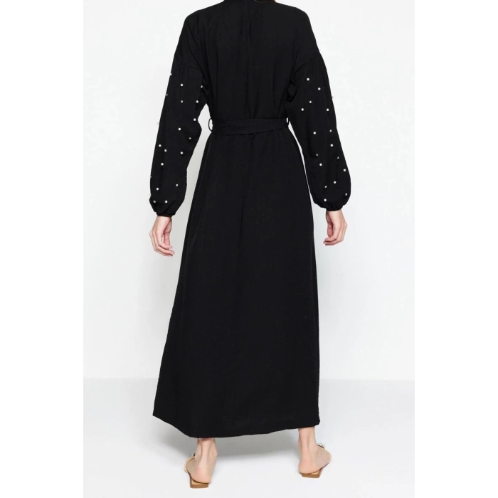 Moda Regular Casual Daily Lilyum Woven Crew Neck Long Sleeve A-Line Maxi Length Hijab Dress