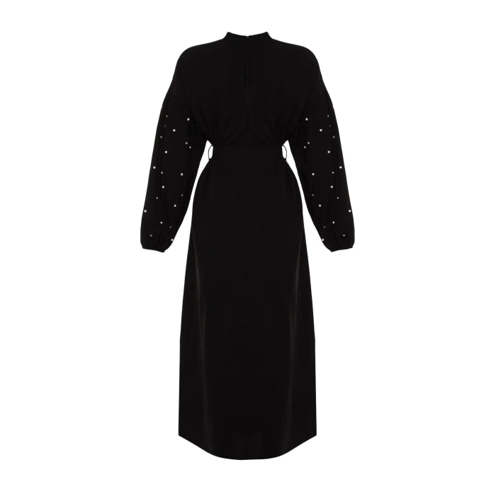 Moda Regular Casual Daily Lilyum Woven Crew Neck Long Sleeve A-Line Maxi Length Hijab Dress