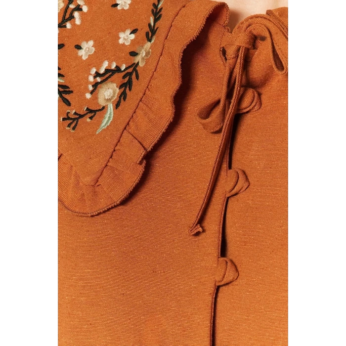 Moda Regular Casual Daily Linen Look Woven Baby Collar Long Sleeve Basic Maxi Length Hijab Dress
