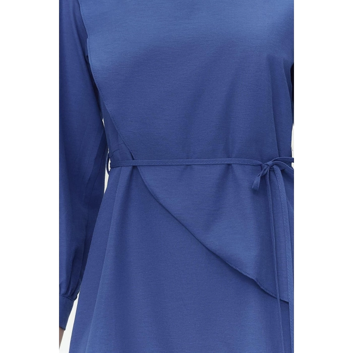 Fashion Regular Casual Daily Terrycotton Woven Crew Neck Long Sleeve A-Line Maxi Length Hijab Dress