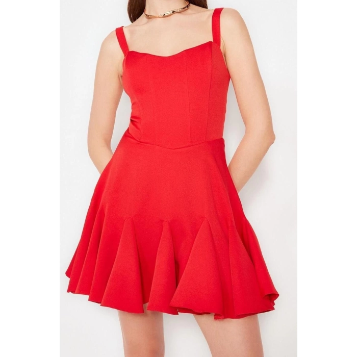Fashion Regular Beach Daily Brode Woven Halter Neck Long Sleeve Shift Mini Length Dress