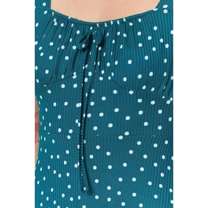 Fashion Regular Casual Daily Polyester Camisole Knitted Square Collar Sleeveless Sleeve A-Line Mini Length Dress