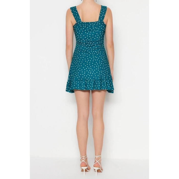 Fashion Regular Casual Daily Polyester Camisole Knitted Square Collar Sleeveless Sleeve A-Line Mini Length Dress
