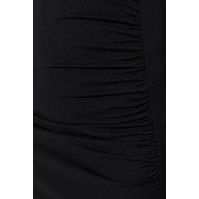 Moda Slim Day Night Lycra Jersey Knitted Crew Neck Short Sleeve Bodycon Midi Length Dress