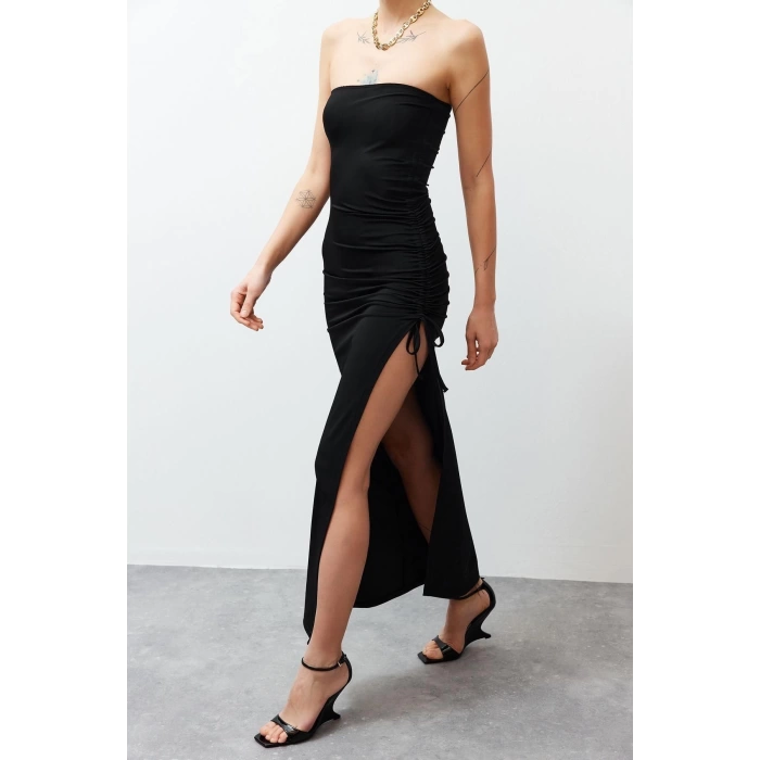 Fashion Fit Graduation Prom Knitted Sleeveless Midi Length Dress