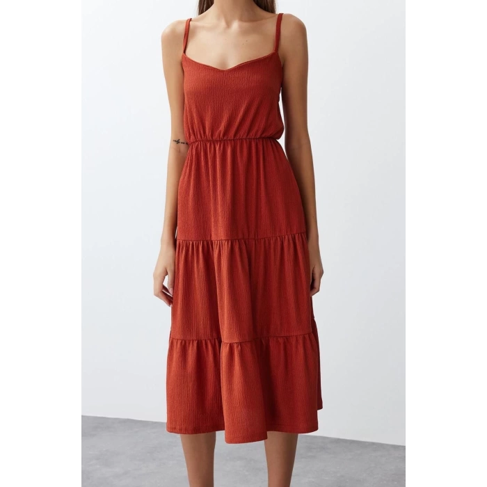 Moda Regular Business Crepe Woven V Neck Short Sleeve A-Line Midi Length Dress