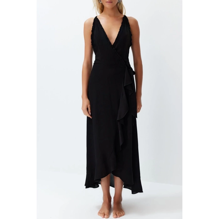 Fashion Regular Beach Daily Shally Knitted Double Breasted Sleeveless Sleeve Basic Maxi Length Dress