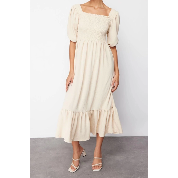 Fashion Fit Beach Casual Sandy Knitted Asymmetrical Collar Sleeveless Sleeve Bodycone Mini Length Dress