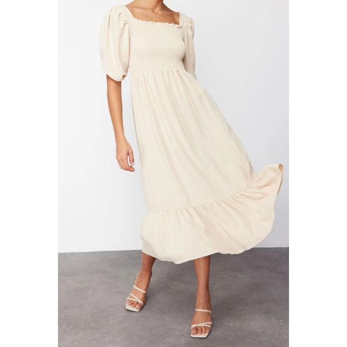 Fashion Fit Beach Casual Sandy Knitted Asymmetrical Collar Sleeveless Sleeve Bodycone Mini Length Dress