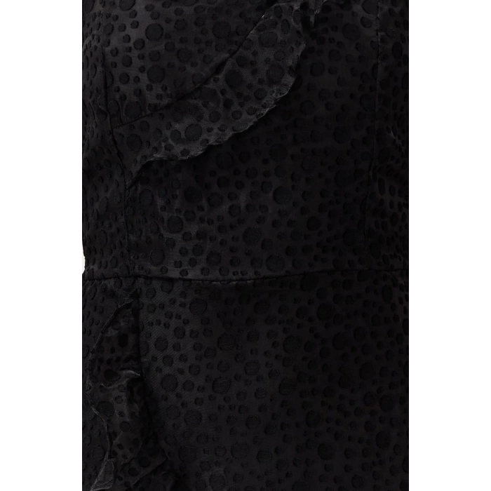 Fashion Fit Graduation Prom Lace Woven Asymmetrical Neckline Single Sleeve Skater Mini Length Dress