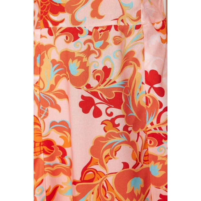 Fashion Regular Casual Daily Shally Woven Heart Neck Strappy Sleeve A-Line Midi Length Dress