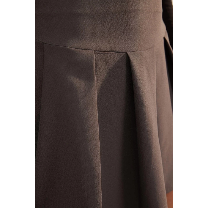 Fashion Regular Plain Pattern Daily Mini Length Premium High Quality Pleated Mini Length Woven Skirt